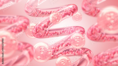 3d rendering, Elastin and Collagen layer under skin, Biology and cosmetic medicine concept