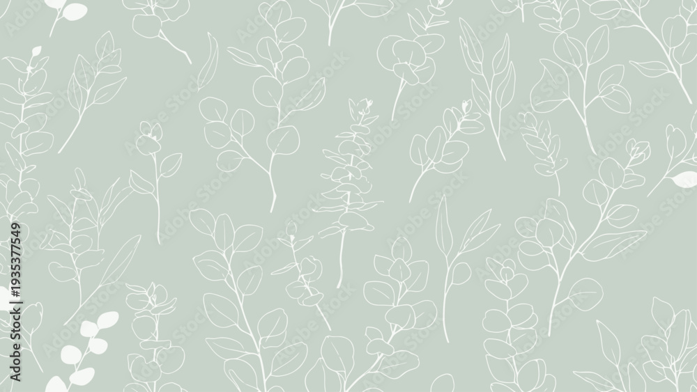Fototapeta premium Light Green Fabric Texture with White Patterns.