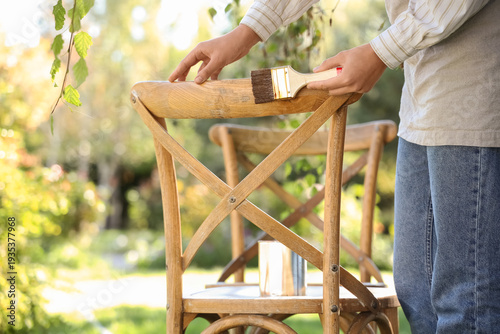 Woman with brush painting c...