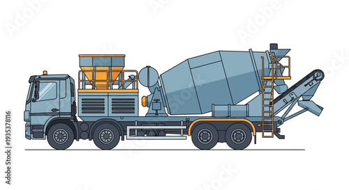 Concrete Mixer Truck Illustration