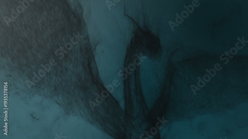 3d animation of a dragon flapping its wings, built from particles