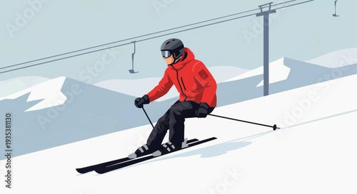 skier on ski resort