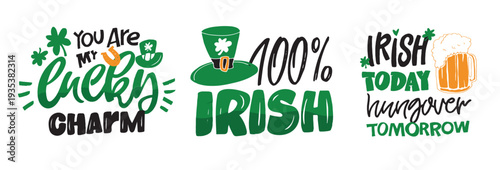 St.Patrick's Day - cute hand drawn lettering art. T-shirt design, mug print, bag print. Lucky sharm.