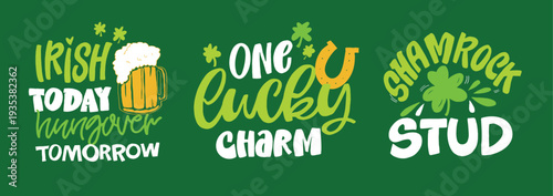 St.Patrick's Day - cute hand drawn lettering art. T-shirt design, mug print, bag print. Lucky sharm.