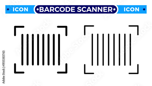 Digital Barcode Scanner and Product Identification Vector Icon Set