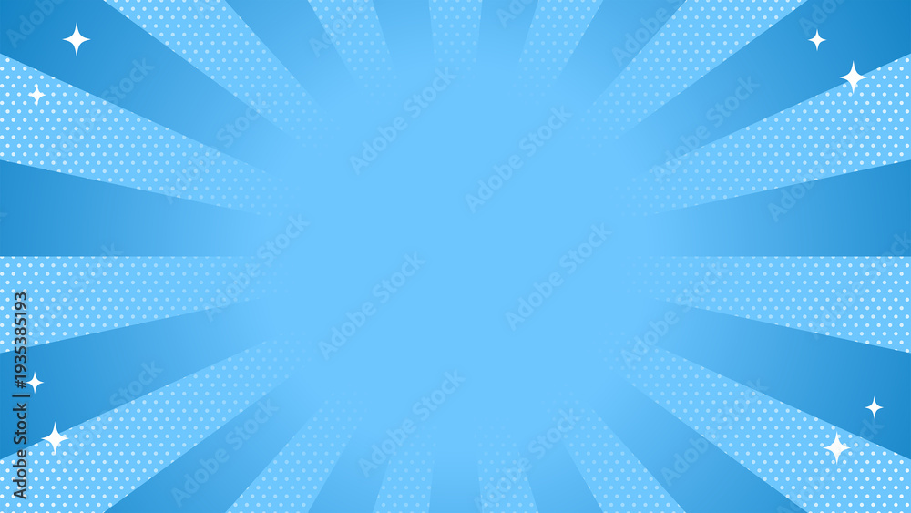 Fototapeta premium Light blue radial sunburst background with copy space for sale promotion banner design