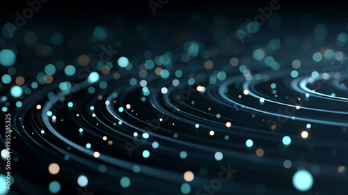 Abstract wave line technology data particle light motion Futuristic abstract wave line technology data particle light motion background with