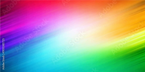 A vibrant abstract rainbow background features a digital wave pattern with soft colorful gradients and bright motion blur lines for a modern wallpaper design
