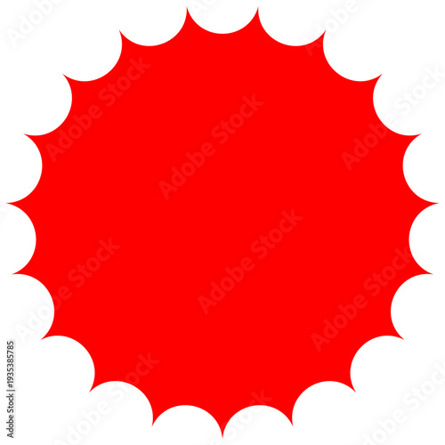 Red starburst sale sticker icon with blank copy space for retail promotion