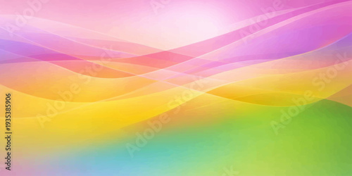 An abstract colorful rainbow background features a bright wave pattern of light and motion, blending vibrant vector art textures into a stylish energy backdrop for wallpaper design