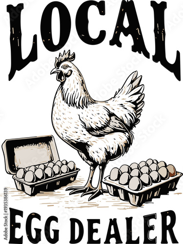 Local egg dealer svg, Egg dealer svg, Funny chickens svg, coop svg, Farmhouse chicken svg