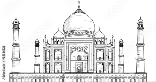 The taj mahal in agra india a majestic mughal architecture monument