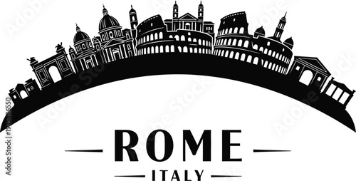 Rome italy skyline silhouette