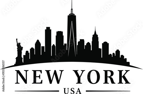 New york city skyline silhouette logo