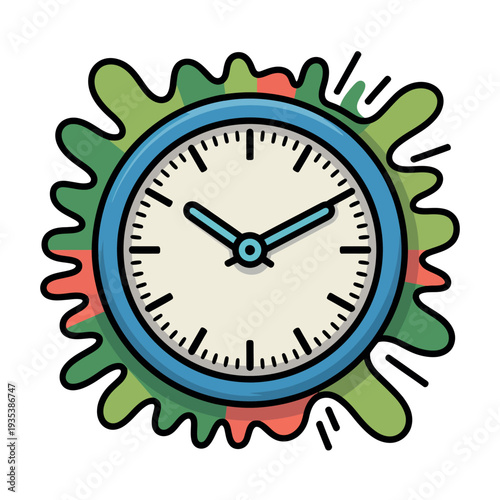 Abstract clock face illustration suggests the vital concept of managing time effectively now.