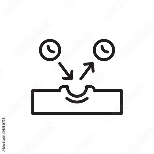 Shot peening icon. Surface hardening tech, representing compressive stress hardware, metal fatigue resistance tools, aerospace component treatment, industrial shot media, and engineering finishing.