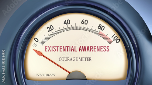 Canvas Print Existential Awareness that hits less than zero, showing an extremely low level of existential awareness, none of it, insufficient