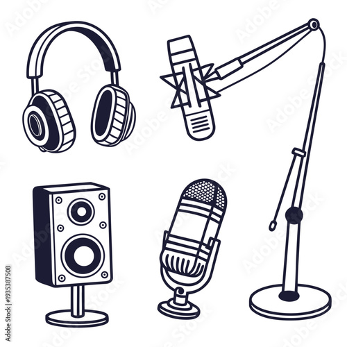 A set of audio equipment for recording and playback