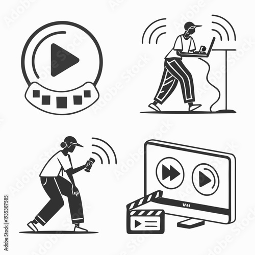 People streaming videos on various devices and platforms