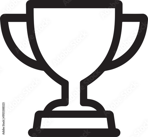 An iconic line-art trophy on display, symbolizing victory and accomplishment.
