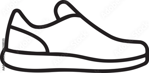 A minimalist line art design depicts a sleek and modern athletic shoe, embodying simplicity and functionality.