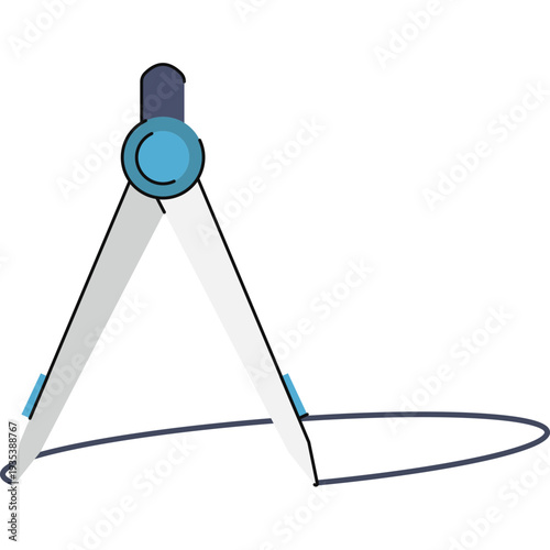 Drawing Compass Tool Isolated