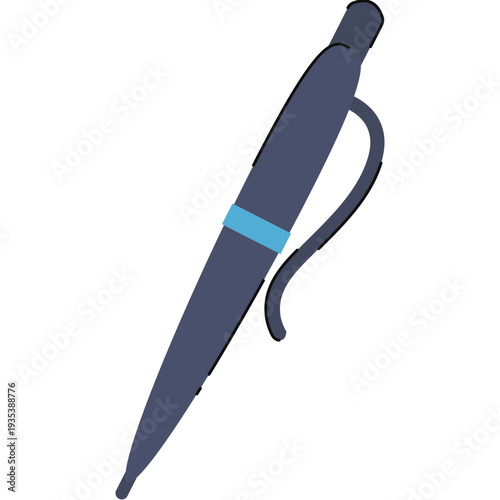 Blue Ballpoint Pen Illustration