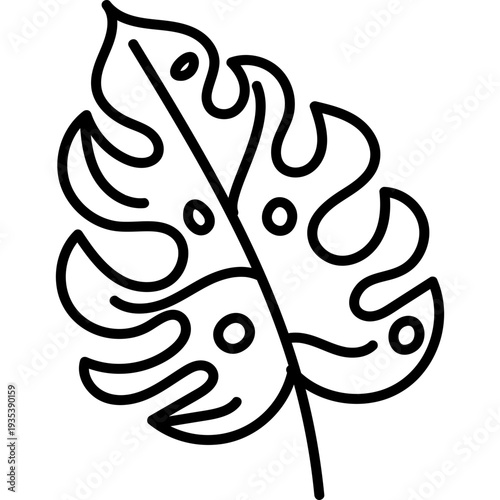 Monstera Leaf Outline Icon