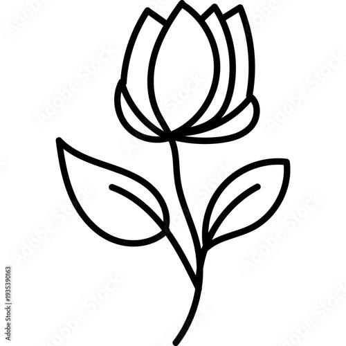 Simple Line Art Flower Icon