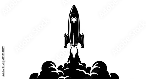 Professional Rocket Launch Icon Vector – Creative Start-up Business Symbol EPS 10