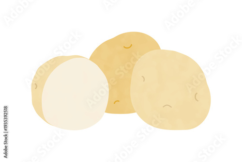 新じゃがいもの手描き風イラスト