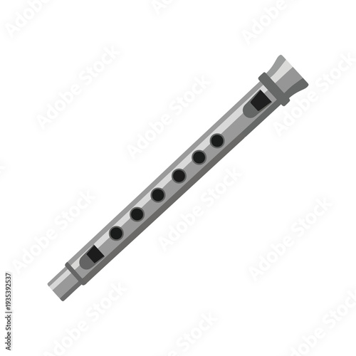 Tin Whistle Vector Illustration – Traditional Irish Musical Instrument Clipart