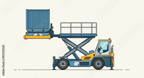 Container lift truck loading shipping container