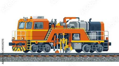 Industrial Railway Maintenance Machine on Tracks