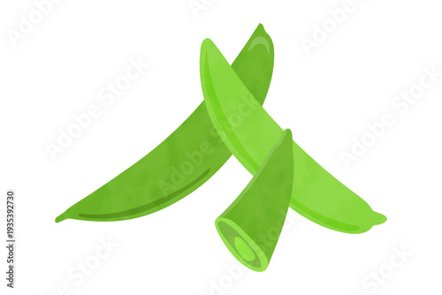 スナップエンドウの手描き風イラスト