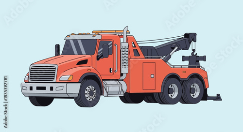 Orange Tow Truck Illustration