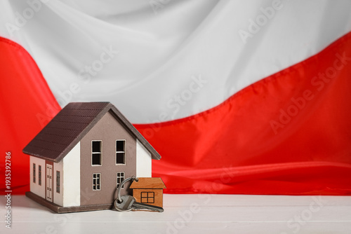 Model house with key in fro...