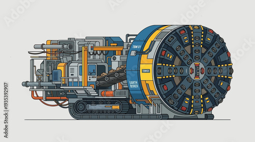 Tunnel Boring Machine - Industrial Construction Equipment