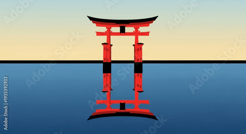 Japanese Torii Gate Reflection