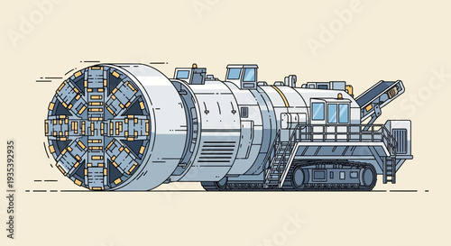 Tunnel Boring Machine Illustration