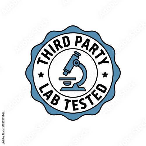 Microscope seal confirms a product has passed a third party lab testing process.
