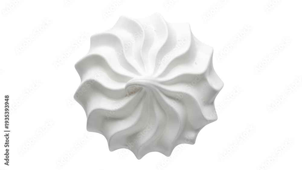 Φωτογραφία Isolated creamy meringue cookie with a swirl pattern and pointed ridges, dessert