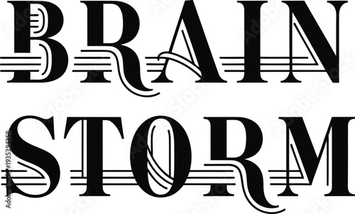 A creative typography design with musical notes and brain storm concept