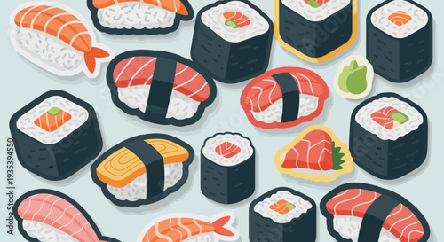 Assorted Sushi and Sashimi Collection