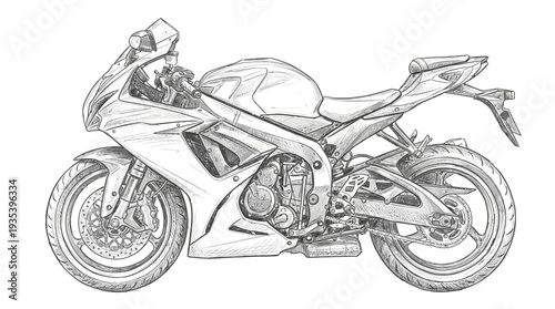 Sketch of a Sport Motorcycle
