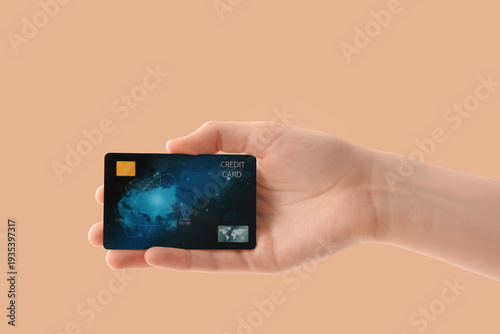 Female hand with credit car...
