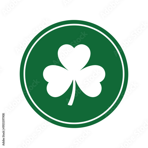 Green Shamrock Icon Vector Isolated on White Background for St. Patrick's Day Design