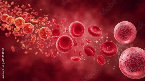 red blood cells flowing through vein