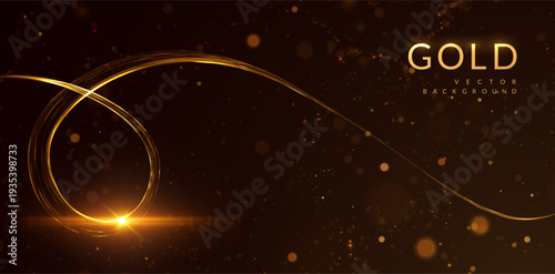 Golden wave composed of shimmering golden light trails, fireworks, and gold confetti vibe. For holiday marketing campaigns (New Year, Christmas), wedding invitation suites, anniversary announcements
