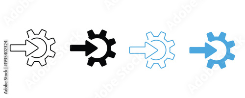 Gear icons transforming into modern technology symbols